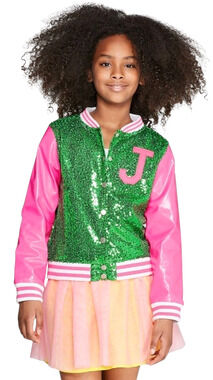 JoJo Siwa Pink & Green Sequin Varsity Jacket